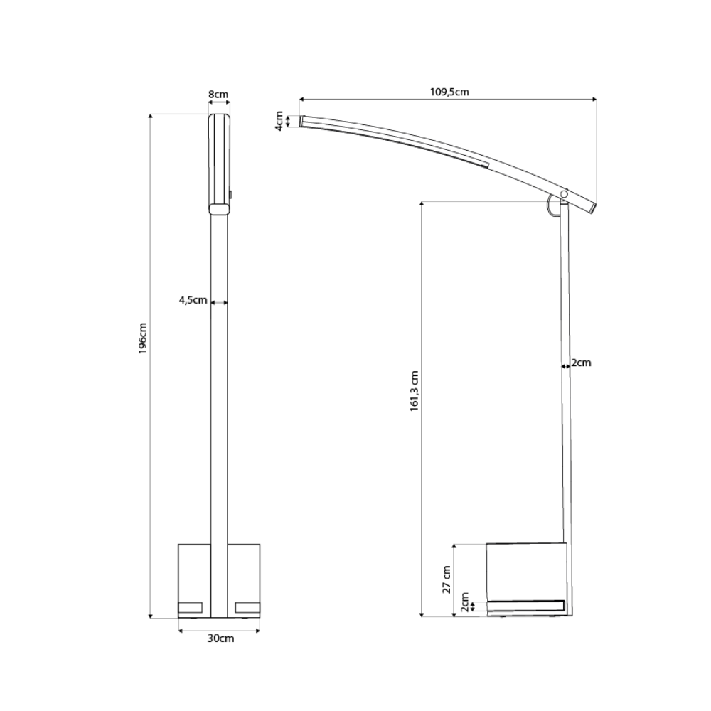 Luminária de Chão Solare - Ajuste do Ciclo Circadiano